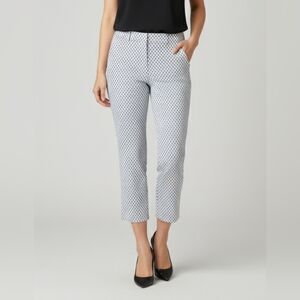 Reitmans White and Black Geometric Chic Crop, High Rise Pants, Size 12, Pull-on,